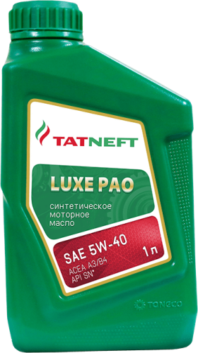 Масло Татнефть моторное LUX РАО API SN, ACEA  A3/B4 5W-40 (синт.) 1л.