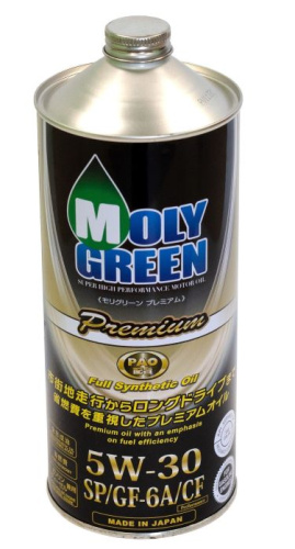 Масло моторное MOLYGREEN Premium SAE 5W-30 SP/GF-6A/CF (Япония) 1л
