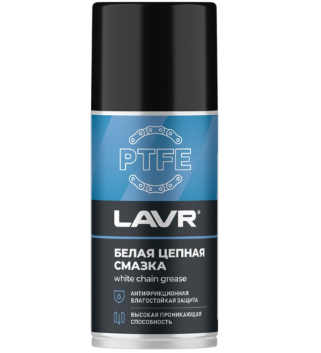 Смазка LAVR для цепей белая с PTFE  (LN2421) 210мл (12) Смазка LAVR для цепей белая с PTFE  (LN2421) 210мл (12)