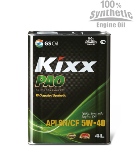 Масло Kixx моторное PAO 5W-40 SN/CF/C3 синт 4 л.
