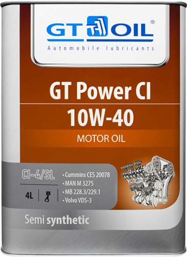 Масло GT Power CI SAE 10W-40 API CI-4/SL 4л