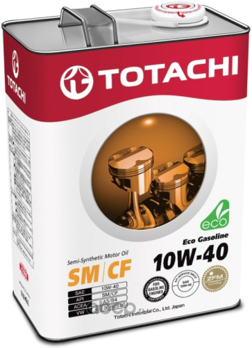 Масло TOTACHI Eco Gasoline 10W-40 SN/CF (п/син) 4л